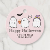 Schattigee Halloween Ghost Treat Bedankjes Labels (Voorkant)