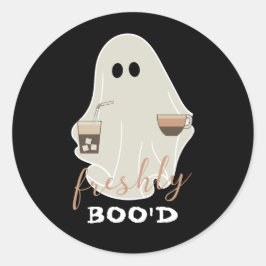 Schattigee Halloween Ghost | vers Boo'd Black Ronde Sticker