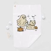 Schattigee Halloween Ghost Walking Ghost Cat Class Golfhanddoek (Insitu)