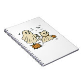 Schattigee Halloween Ghost Walking Ghost Cat Class Notitieboek (Rechterzijde)
