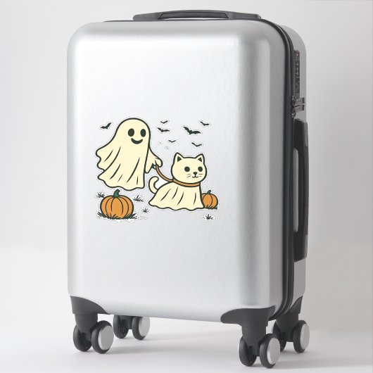 Schattigee Halloween Ghost Walking Ghost Cat Class Sticker (Koffer)