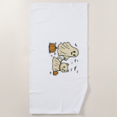 Schattigee Halloween Ghost Walking Ghost Cat Class Strandlaken (Voorkant)