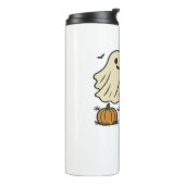 Schattigee Halloween Ghost Walking Ghost Cat Class Thermosbeker (Gedraaid links)