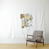 Schattigee Halloween Ghost Walking Ghost Cat Class Wandkleed (In Situ (horizontaal))