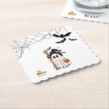 Schattigee Halloween Ghost Witch met Broom en Pomp