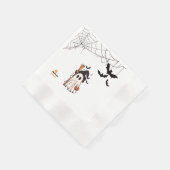 Schattigee Halloween Ghost Witch met Broom en Pomp Servet (Hoek)