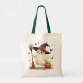 Schattigee Halloween Ghost Witch Tote Bag (Achterkant)