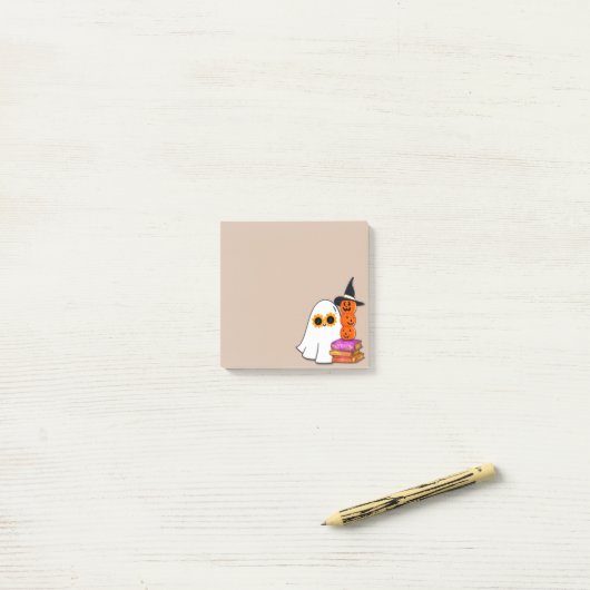 Schattigee Halloween Ghost - Zonnebril, Pompoen, B Post-it® Notes (Op bureau)