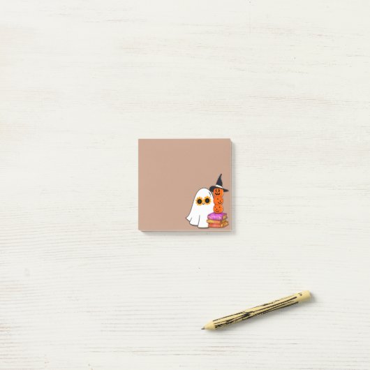 Schattigee Halloween Ghost - Zonnebril, Pompoen, B Post-it® Notes (Op bureau)