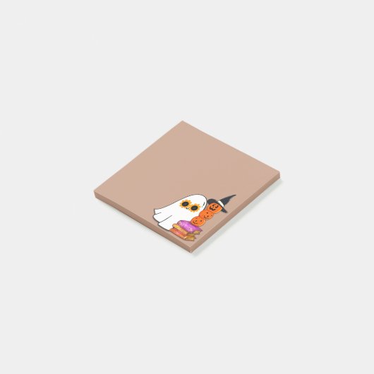 Schattigee Halloween Ghost - Zonnebril, Pompoen, B Post-it® Notes (Schuin)