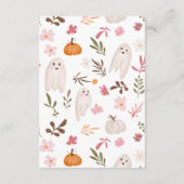 Schattigee Halloween Ghosts boeken voor baby showe Informatiekaartje (Achterkant)