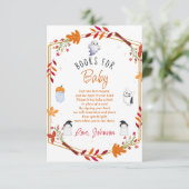 Schattigee Halloween Ghosts boeken voor baby showe Informatiekaartje (Staand voorkant)