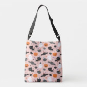 Schattigee Halloween Ghosts, Cats, Bats en Pumpkin Crossbody Tas (Achterkant)