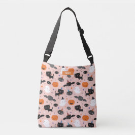 Schattigee Halloween Ghosts, Cats, Bats en Pumpkin Crossbody Tas