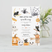 Schattigee Halloween Ghosts Little Boo Baby shower Kaart (Staand voorkant)
