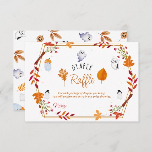 Schattigee Halloween Ghosts luier verloting baby s Informatiekaartje (Voorkant / Achterkant)