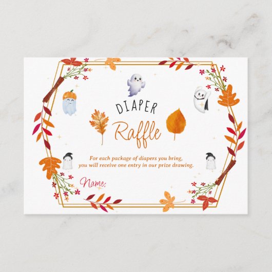 Schattigee Halloween Ghosts luier verloting baby s Informatiekaartje (Voorkant)