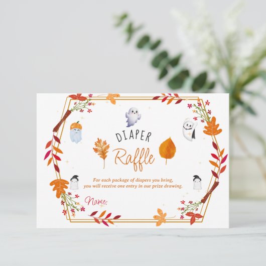 Schattigee Halloween Ghosts luier verloting baby s Informatiekaartje (Staand voorkant)