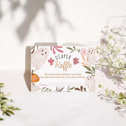 Schattigee Halloween Ghosts luier verloting baby s Informatiekaartje