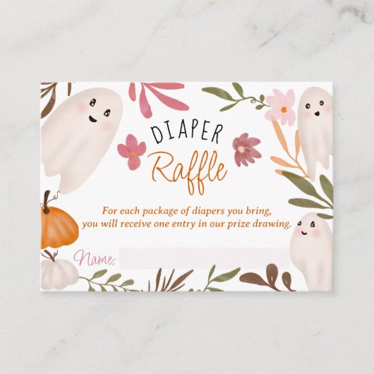 Schattigee Halloween Ghosts luier verloting baby s Informatiekaartje (Voorkant)