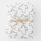 Schattigee Halloween Ghosts Outline Inpakpapier Vel (In situ)