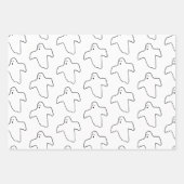 Schattigee Halloween Ghosts Outline Inpakpapier Vel (Voorkant)