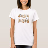 Schattigee Halloween Ghosts Pattern T-Shirt (Voorkant)