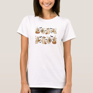 Schattigee Halloween Ghosts Pattern T-Shirt