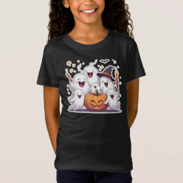 Schattigee Halloween Ghosts & Pumpkin T-shirt