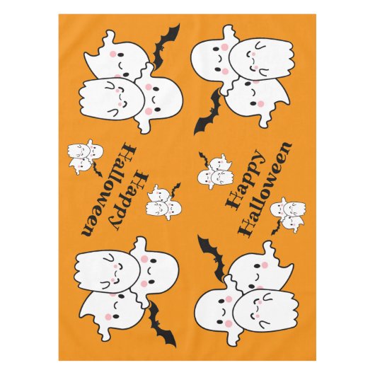 Schattigee Halloween Ghosts-vleermuizen personalis Tafelkleed (Voorkant)