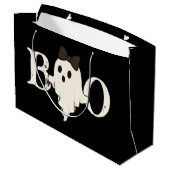 Schattigee Halloween Gift Bag – "Boo" Ghost met bo Groot Cadeauzakje (Achterkant Gekanteld)