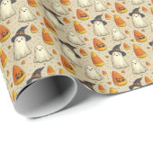 Schattigee Halloween Gift Wrapping Paper Ghosts Ki Cadeaupapier (Rol Hoek)