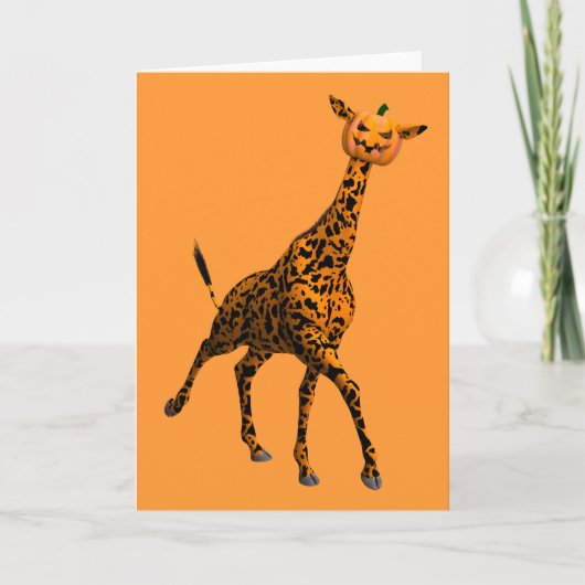 Schattigee Halloween Giraffe Kaart (Voorkant)