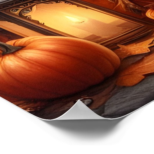 Schattigee Halloween Gnome met Jack-O-Lanterns Poster (Hoek)