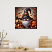 Schattigee Halloween Gnome met Jack-O-Lanterns Poster (Keuken)