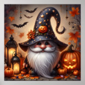 Schattigee Halloween Gnome met Jack-O-Lanterns Poster (Voorkant)