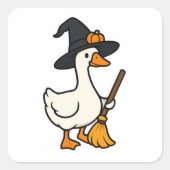 Schattigee Halloween Goose Vierkante Sticker (Voorkant)