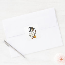 Schattigee Halloween Goose Vierkante Sticker