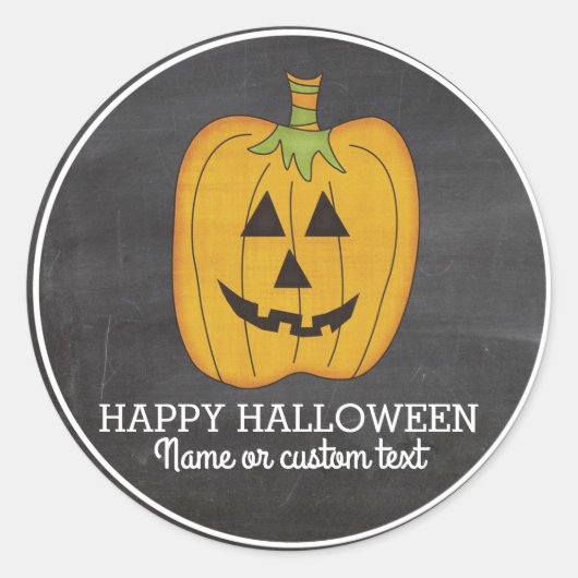 Schattigee Halloween Grappige Pompoen Jack O Lante Ronde Sticker (Voorkant)