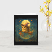 Schattigee Halloween Hedgehog Broom Ride met drank Kaart (Gele Bloem)