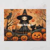 Schattigee Halloween Heks 4 Briefkaart (Voorkant)