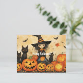 Schattigee Halloween Heks 5 Briefkaart (Staand voorkant)