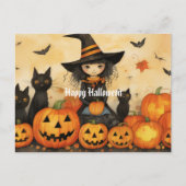 Schattigee Halloween Heks 5 Briefkaart (Voorkant)