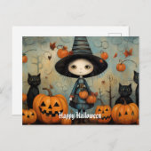 Schattigee Halloween Heks 6 Briefkaart (Voorkant / Achterkant)