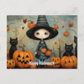 Schattigee Halloween Heks 6 Briefkaart (Voorkant)