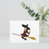 Schattigee Halloween  heks Briefkaart (Staand voorkant)