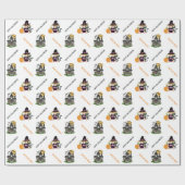 Schattigee Halloween heks en spookhuis Cadeaupapier (Vlak)