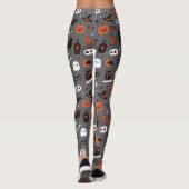 Schattigee Halloween Heks Kat Ghost Pompoen Leggings (Achterkant)