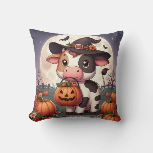 Schattigee Halloween heks koe Kussen