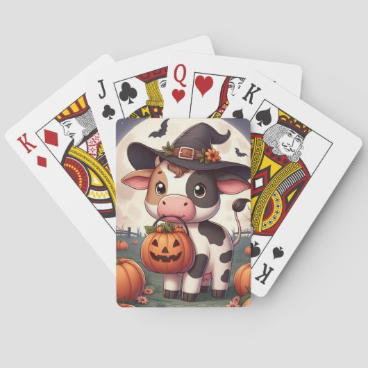 Schattigee Halloween heks koe Pokerkaarten (Achterkant)